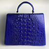 Women Crocodile Handbags Top Handle Alligator Leather Shoulder Messenger Bag Lady Fashion Daily Totes - Blue - Vinacreations