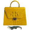 Women Crocodile Handbags Top Handle Alligator Leather Shoulder Messenger Bag Lady Fashion Daily Totes -Yellow - Vinacreations