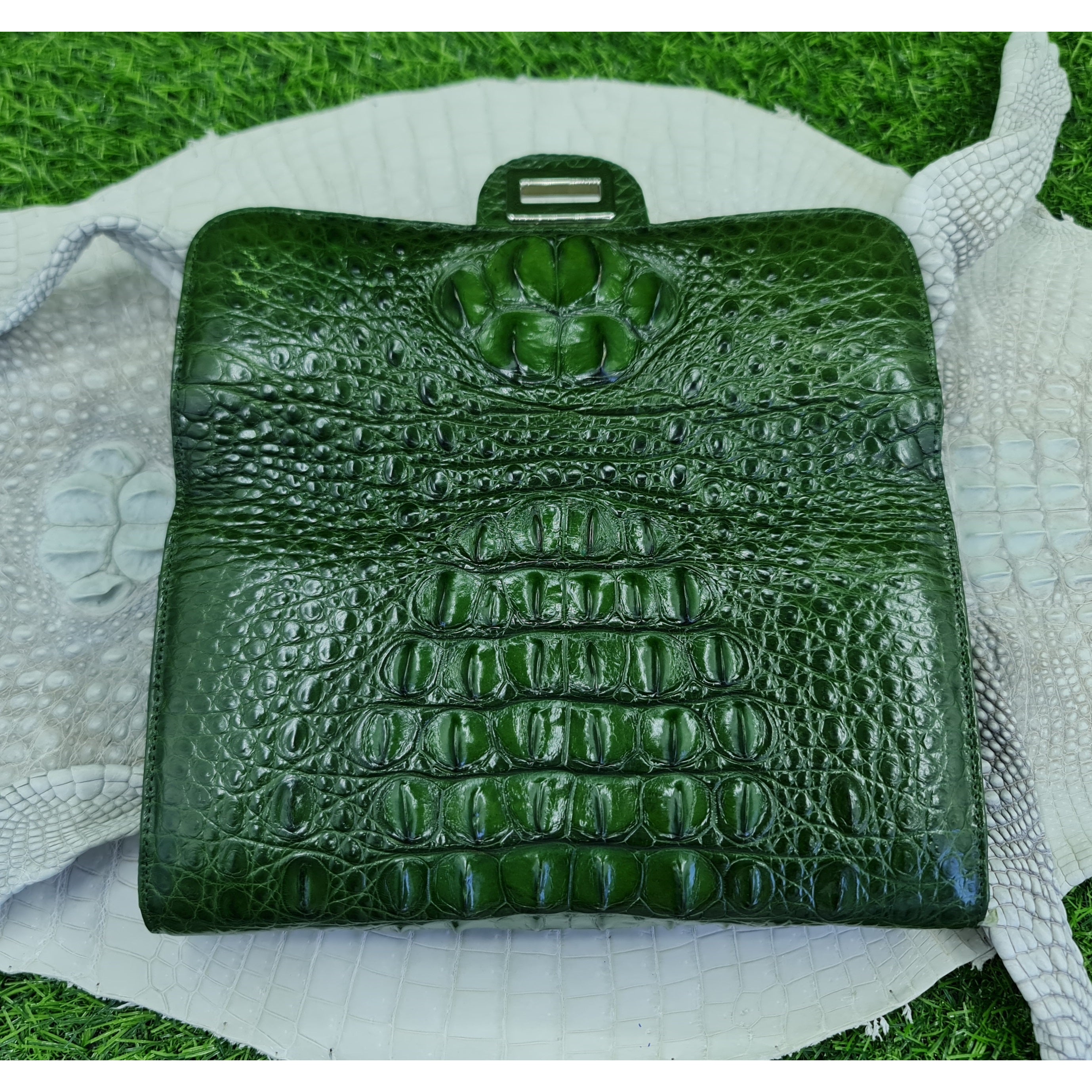 Green Leather Alligator Handbag Women Handmade Luxury Leather Bag - Work Bag Women - Leather Satchel Purse BAG-GRE-06