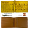 Yellow Alligator Tail Leather Bifold Wallet