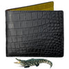 Load image into Gallery viewer, Black Yellow Double Side Alligator Leather Slim Bifold Wallet For Men 